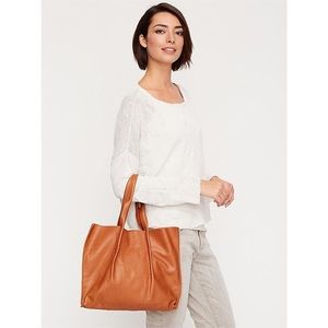 Eileen Fisher Drape Natural Grain Leather Tote